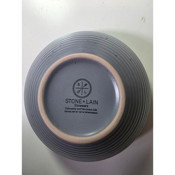 Set of 4 STONE + LAIN Charcoal Modern Stoneware Cereal Soup Bowls - Picture 9 of 10